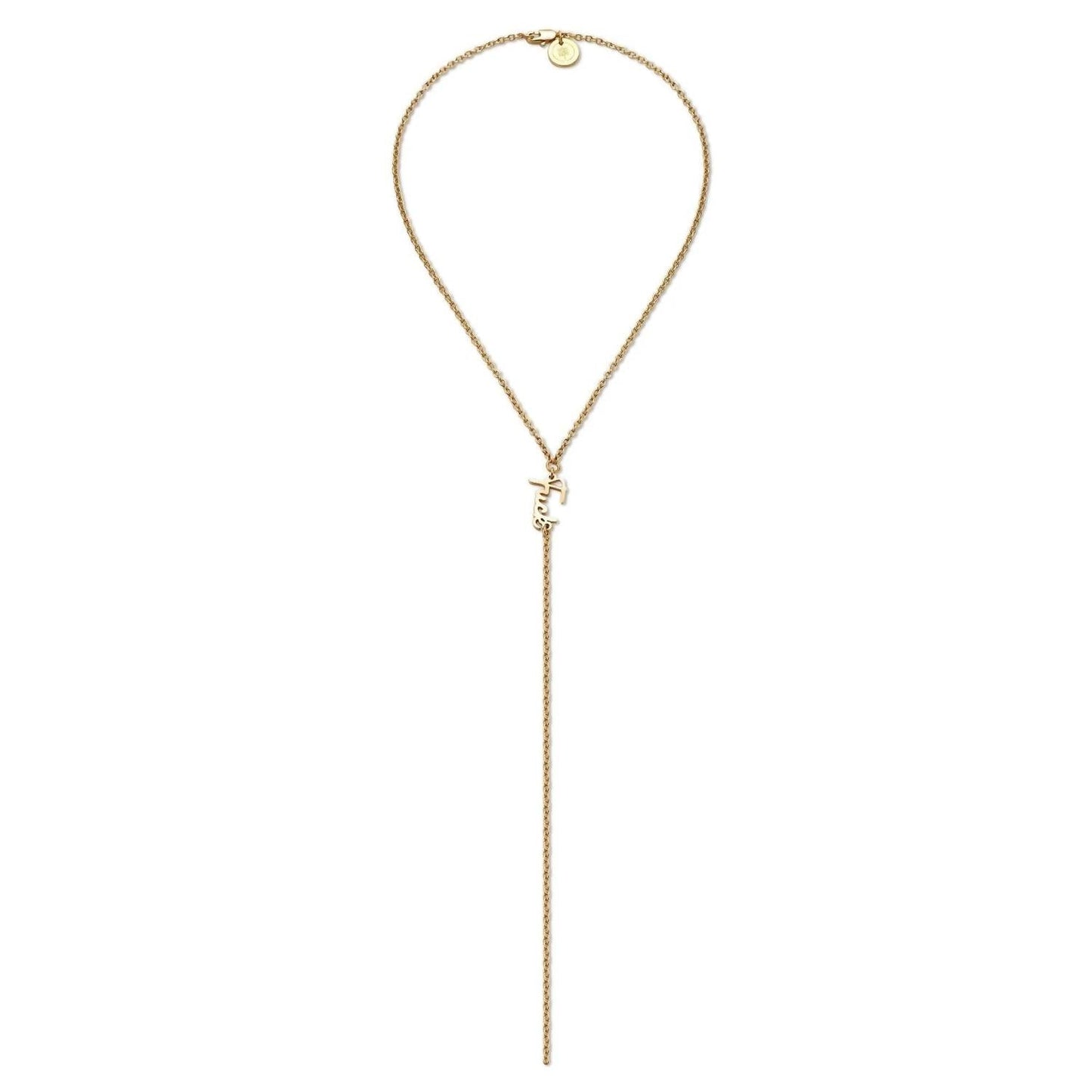 Eklexic - Women's Dainty Script F*ck Lariat Necklace