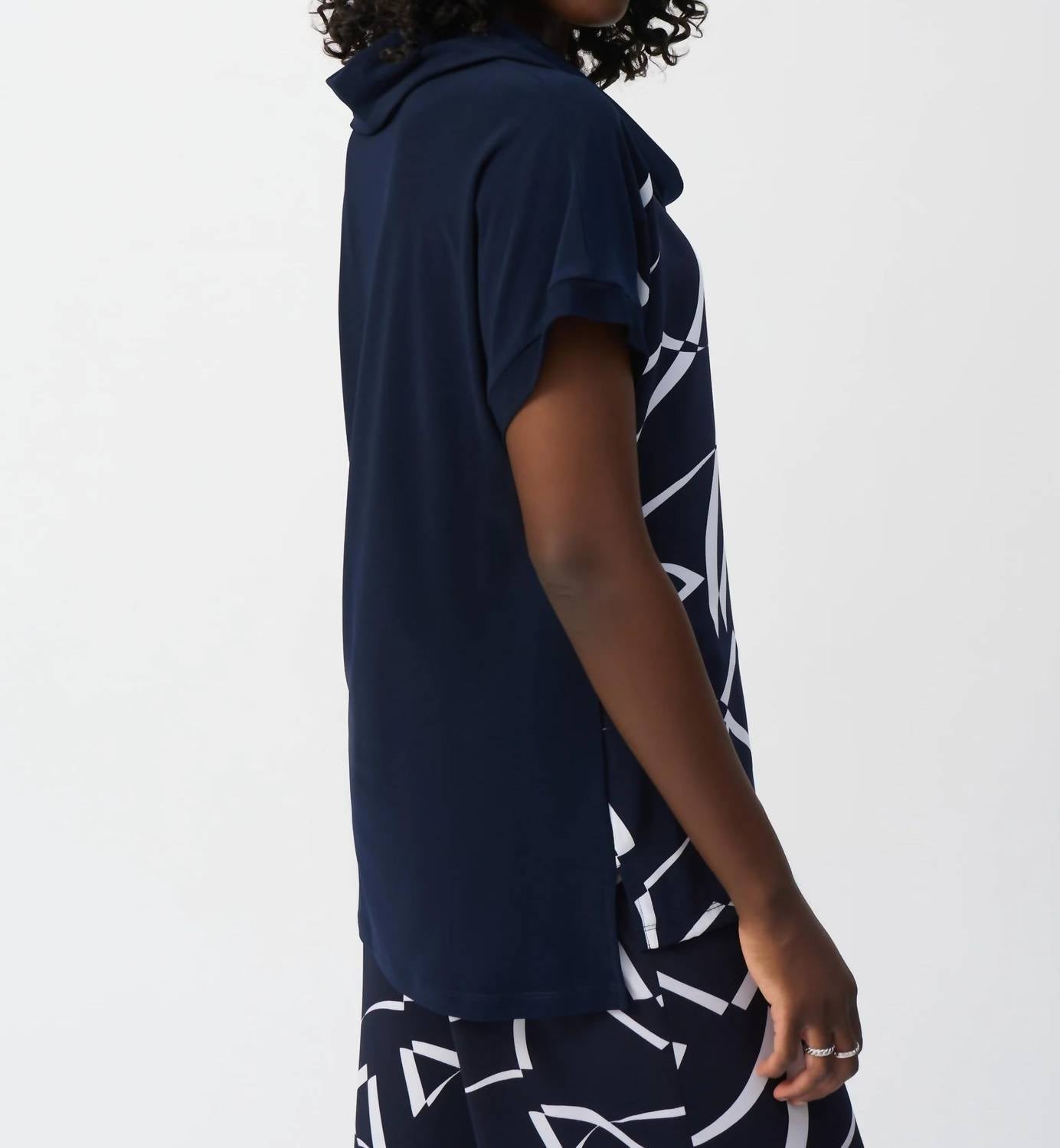 Joseph Ribkoff - Geometric Print Cowl Neck Top