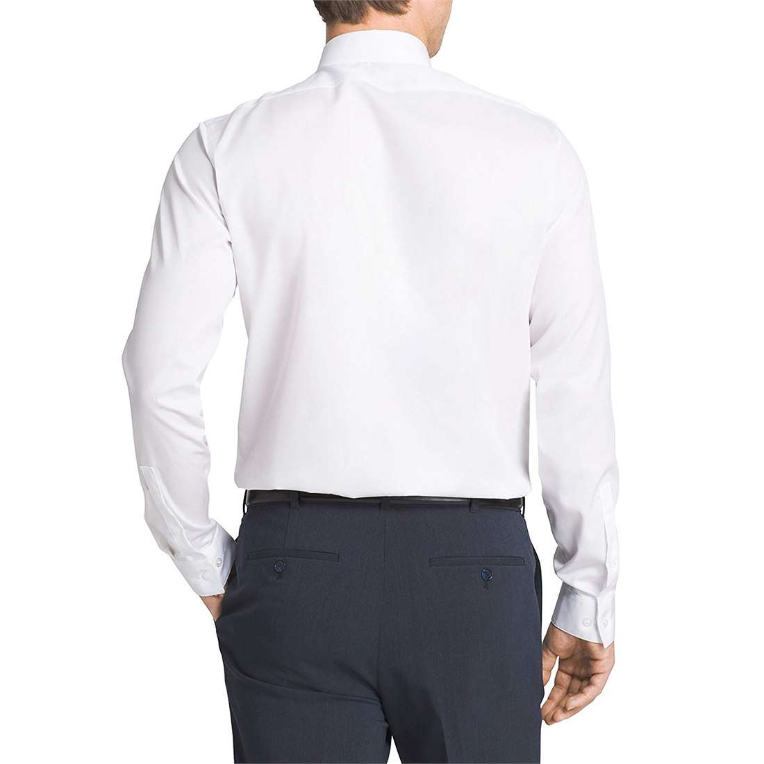 Camisa social masculina Calvin Klein Slim Fit com gola sem ferro e costura, branca, tamanho 15,5 x 34 x 35