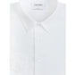 Camisa social masculina Calvin Klein Slim Fit com gola sem ferro e costura, branca, tamanho 15,5 x 34 x 35