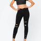 Judy Blue - Animal Print Distressed Skinny Jeans