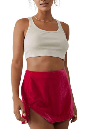Free People - Minissaia de veludo com bainha curva
