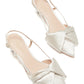 Kate Spade New York Feminino Marseille Bow Bico Fino Slingback Scarpin Branco Tamanho 8 B