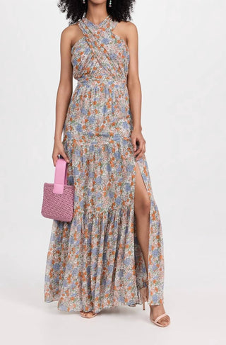 Veronica Beard - Vestido longo floral de seda Florencia