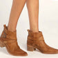Free People - Women's Leather Back Loop Heeled Ankle Boot