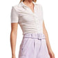 Generation Love - Short Sleeve Pearl Button Ruched Shirt