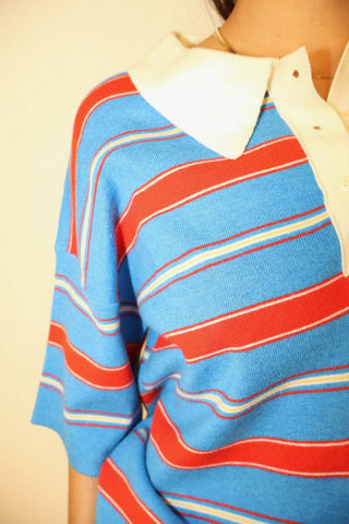 Golden - Celine Striped Polo Top