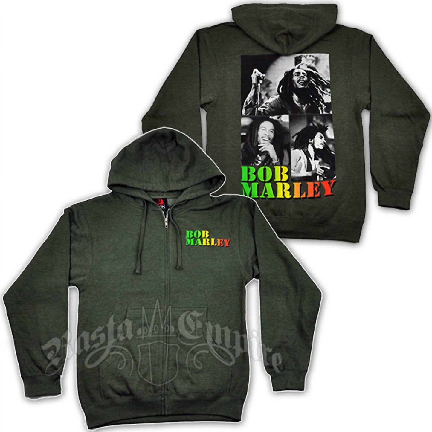 Bob Marley - Mens's Collage Zip Hoodie