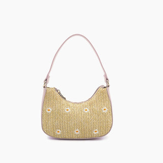 Like Dreams - Bolsa de ombro feminina Nyomi com alça superior e estampa floral de palha