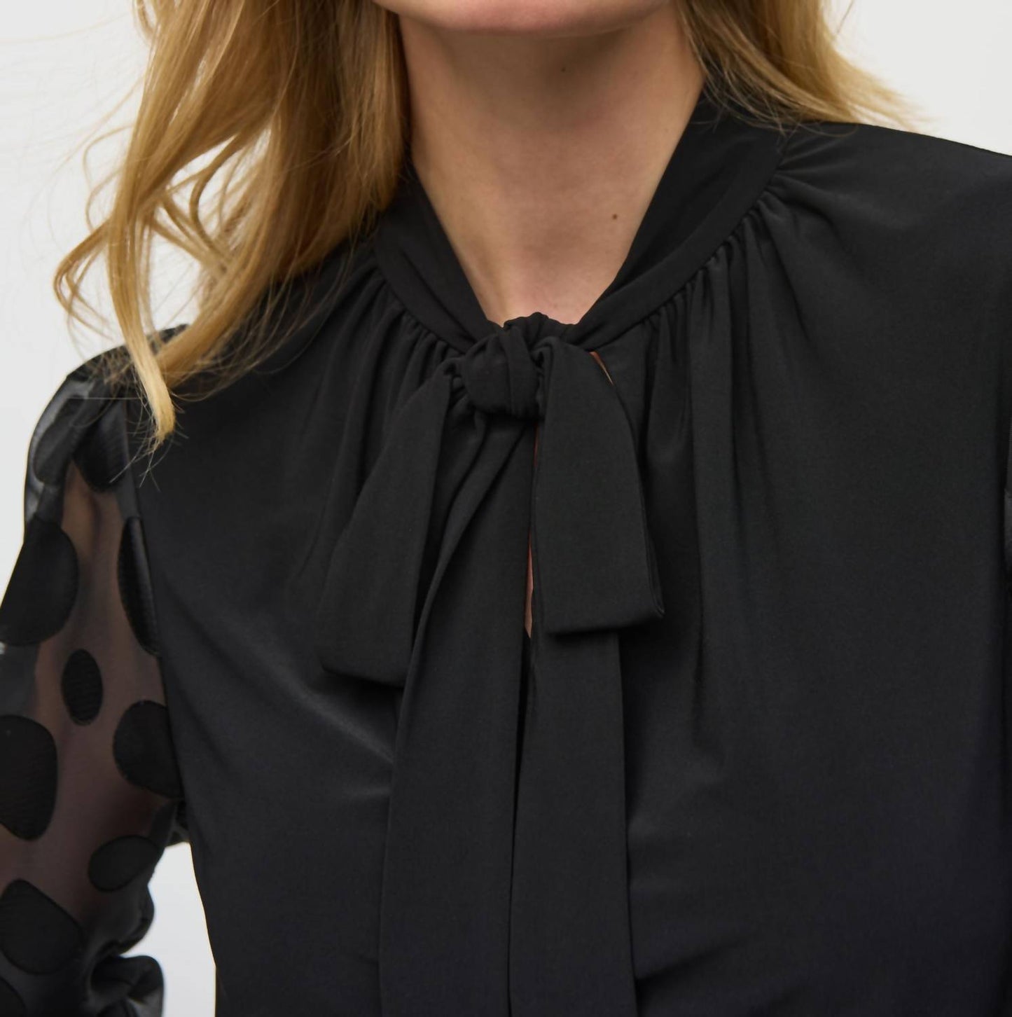 Joseph Ribkoff - Polka Dot Tie Front Top