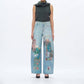 Bayeas - Transfer Print Barrel Jeans