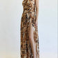 Blithe - Women's Leopard Print Criss-cross Maxi Dress
