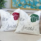 Let It Snow Christmas Throw Pillow 20x20 Cotton Cushion