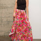 Blue B - Floral Pleated Maxi Skirt