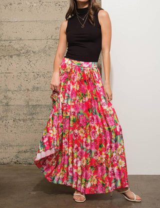Blue B - Floral Pleated Maxi Skirt