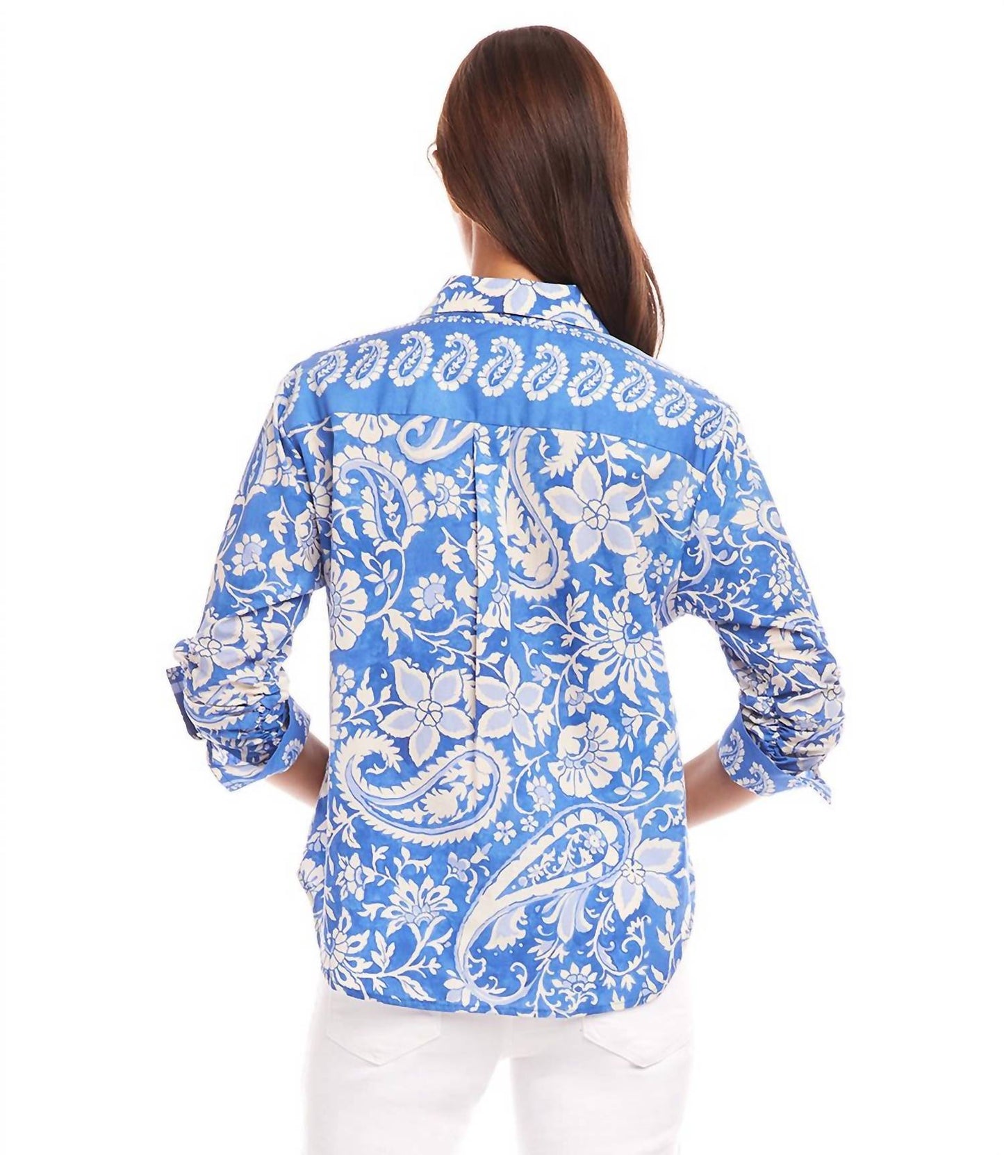 Karen Kane - Ruched Sleeve Button-Up Shirt