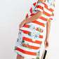 143 Story - Bold Stripe Floral Cold Shoulder Dress