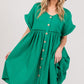 Vestido de manga curta com botões tamanho grande SAGE + FIG