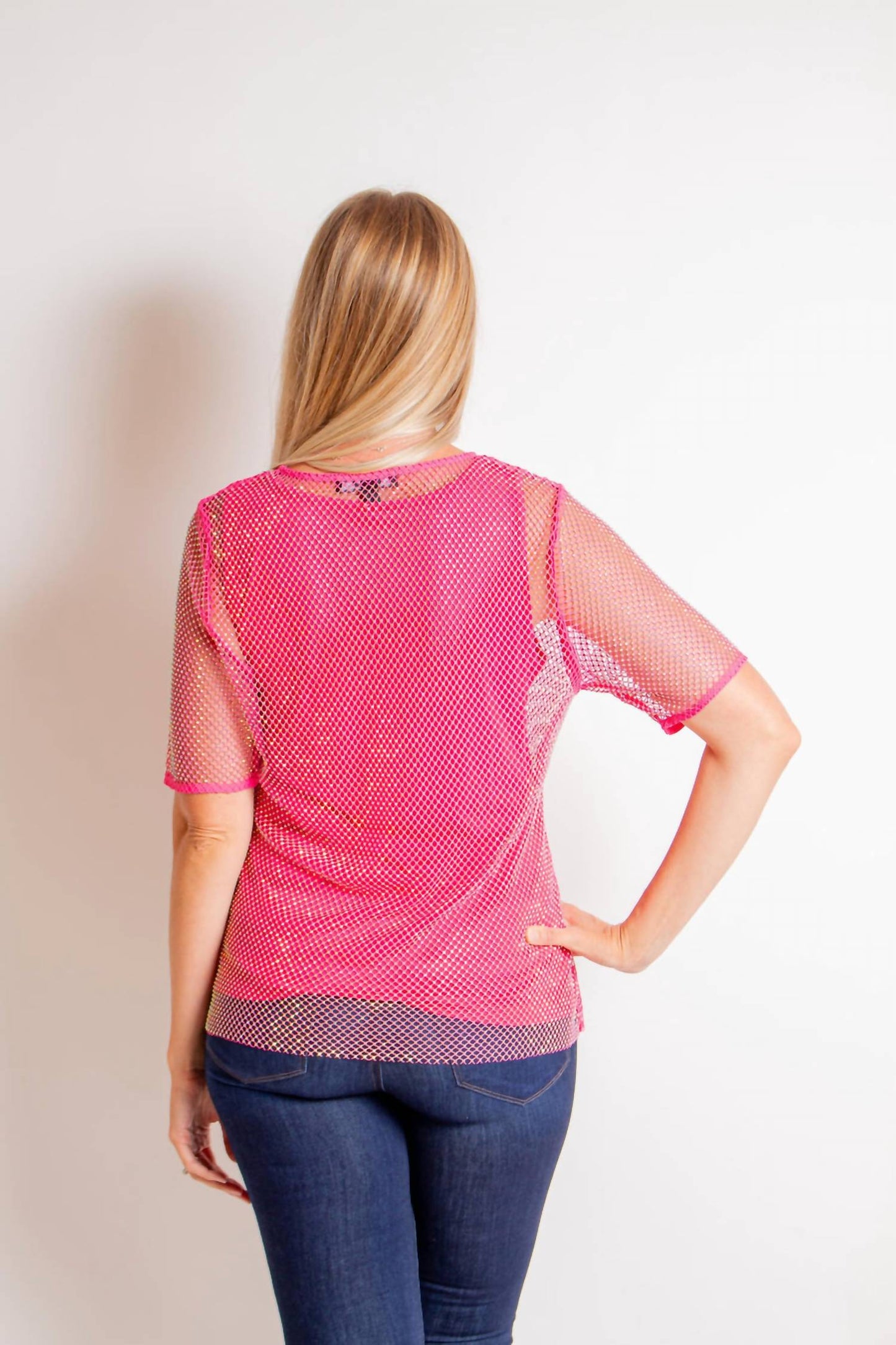 Azi - Jeweled Two Piece Netted Top