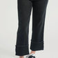 1822 Denim - Mid Rise Black Cuffed Straight Leg Jeans