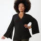 Snap Sleeve V-Neck Sweater