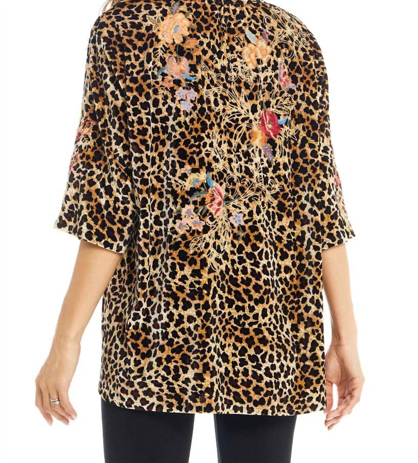 Adore - Velvet Floral Embroidered Blouse