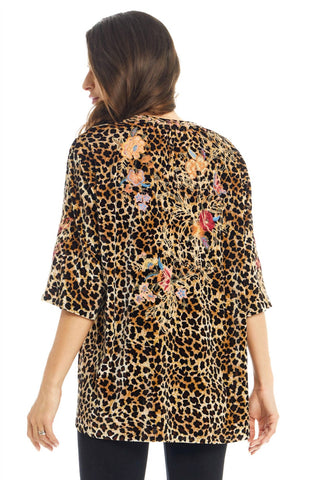 Adore - Blusa de veludo com bordado floral
