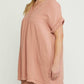 Entro - Frayed Cotton Gauze Pocket Dress - Plus