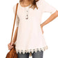 Umgee - Crochet Lace Up Drawstring Tunic