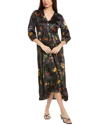 Johnny Was - Vestido chevron com mangas de bispo e camadas