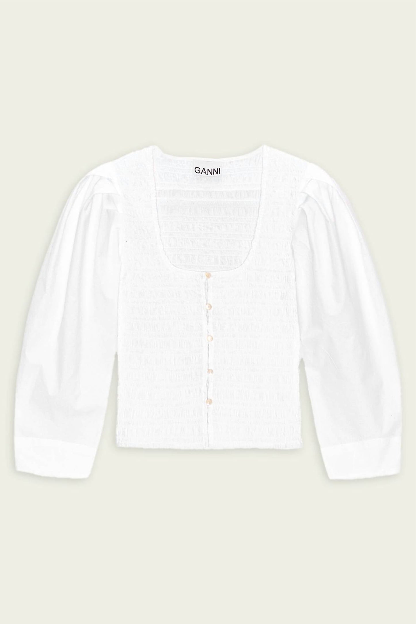 Ganni - Cotton Poplin Smock Blouse