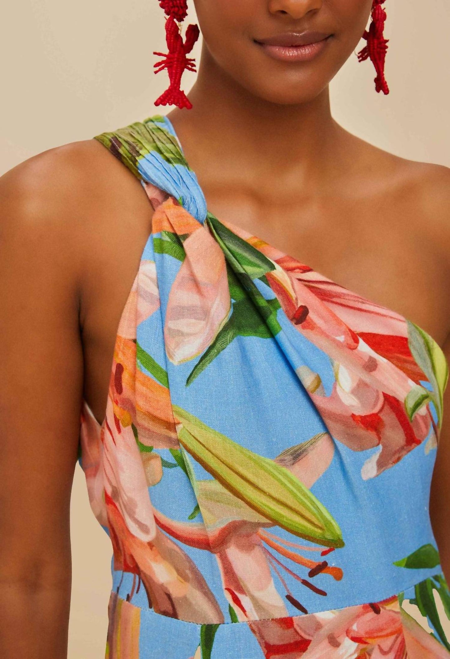 Farm Rio - Lily Bloom Linen Midi Dress
