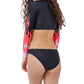 Gottex - Girls Long Sleeve Cropped Zip Up Rash Guard Top with Matching Bikini Bottom