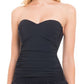 Maiô feminino sem alças Tutti Frutti com controle de barriga Profile By Gottex, preto, tamanho 46