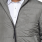 Jaqueta acolchoada masculina Kenneth Cole com zíper completo, cinza, tamanho médio