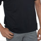 Camisa polo masculina Kenneth Cole Reaction com gola listrada, preta, tamanho médio