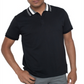 Camisa polo masculina Kenneth Cole Reaction com gola listrada, preta, tamanho médio