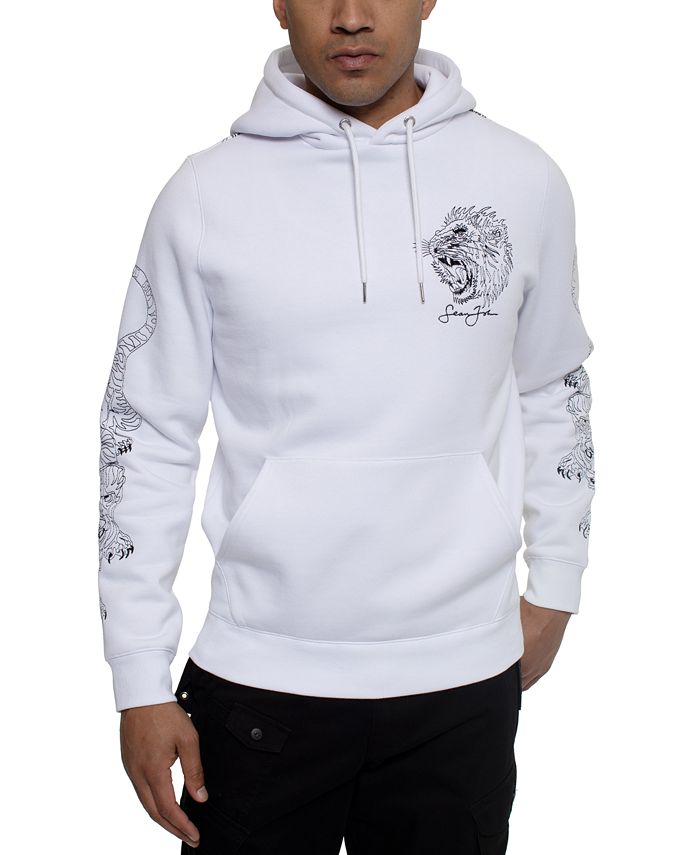 Moletom com capuz masculino Sean John Multi Tiger, branco, tamanho XXX-G
