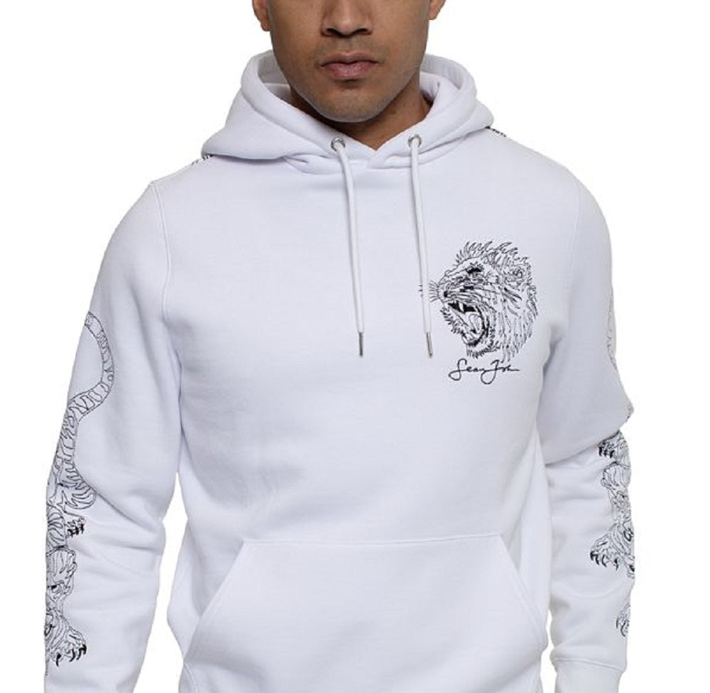 Moletom com capuz masculino Sean John Multi Tiger, branco, tamanho XXX-G