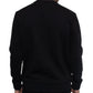 Suéter masculino Sean John de manga comprida com gola redonda estampada, preto, tamanho XXXX-G