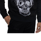 Suéter masculino Sean John de manga comprida com gola redonda estampada, preto, tamanho XXXX-G