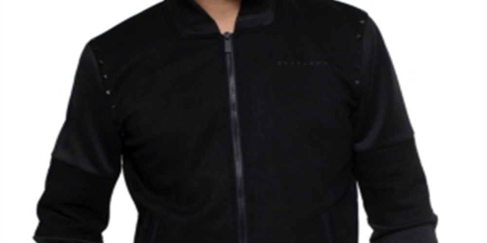 Jaqueta leve de motociclista masculina Sean John, preta, tamanho GG