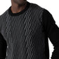 Suéter de malha texturizada masculino Sean John, cinza, tamanho pequeno