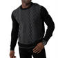 Suéter de malha texturizada masculino Sean John, cinza, tamanho pequeno
