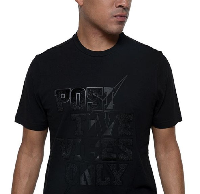 Camiseta masculina Sean John Positive Vibes Pony Hair Graphic, preta, tamanho XXX-G