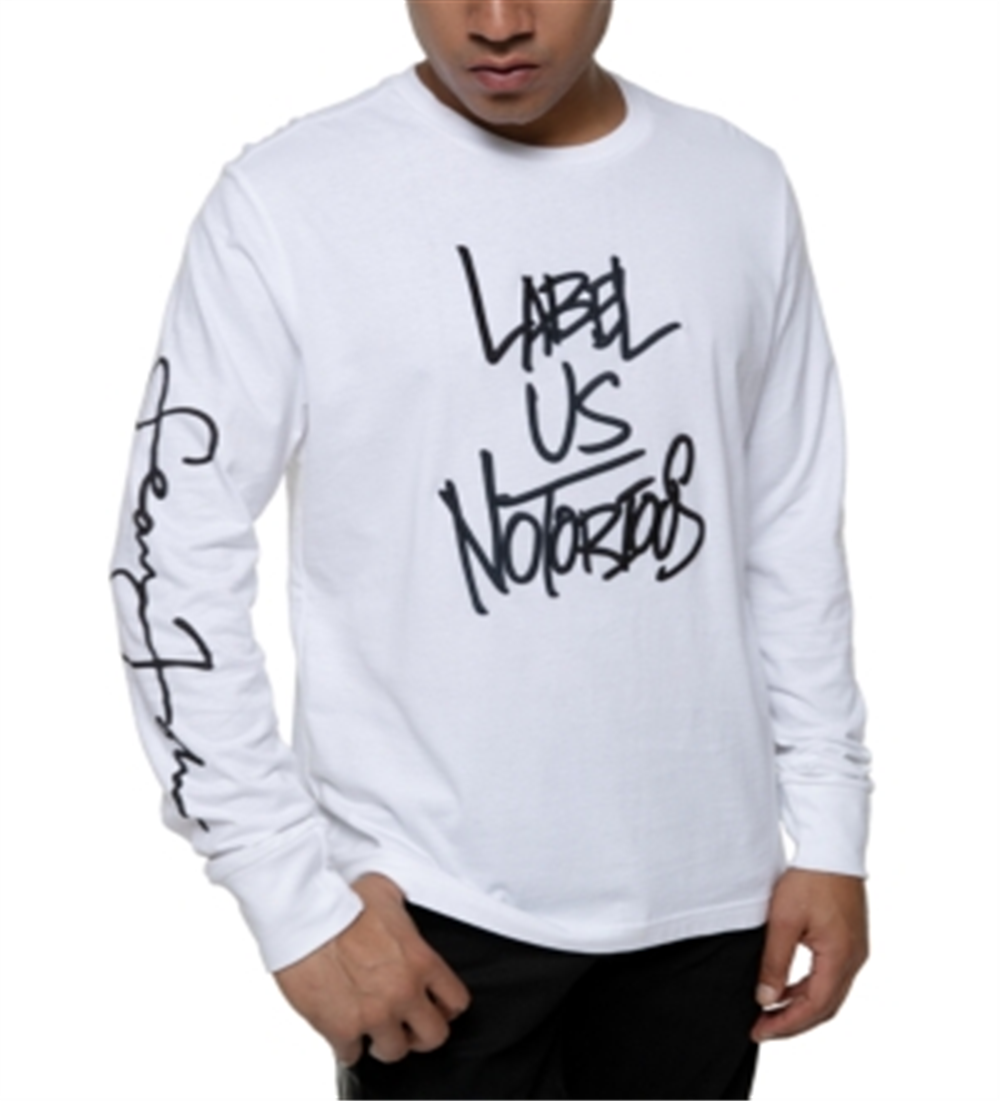 Camiseta Sean John Masculina Manga Longa Bordada em Alto Relevo Branca Tamanho XXG