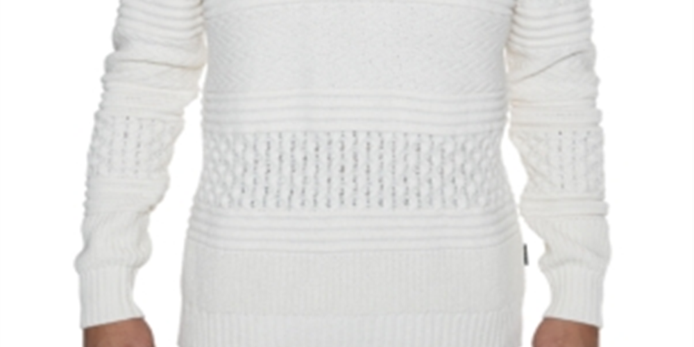 Suéter masculino Sean John com gola xale e estampa multicolorida, branco, tamanho XXX-G