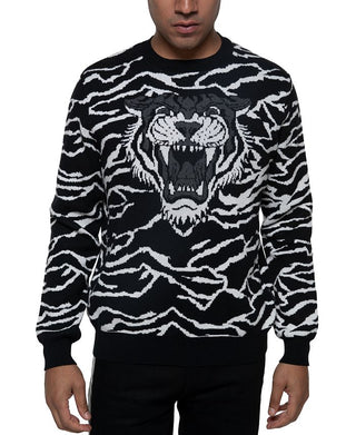 Suéter Sean John Masculino Big &amp; Tall Tiger Jacquard Knit Preto Tamanho Médio