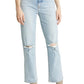 Le Jean Sabine Ripped High Waist Ankle Straight Leg Jeans in Joyride , Size 28