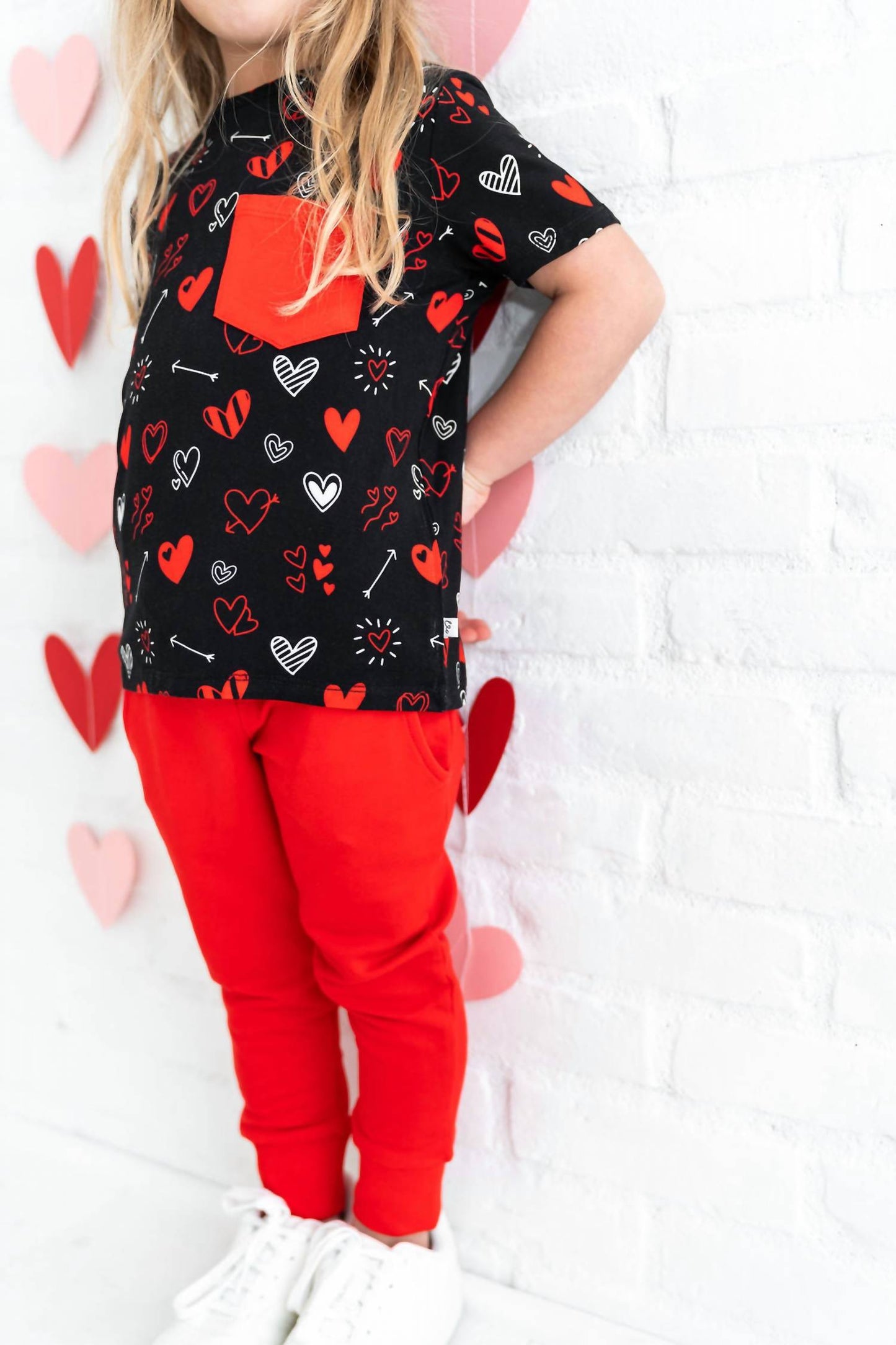 Laree + Co. - Heart Doodles Bamboo Pocket Tee + Jogger Set